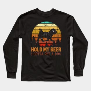 Holding My Beer I Gotta Pet This Maltese Long Sleeve T-Shirt